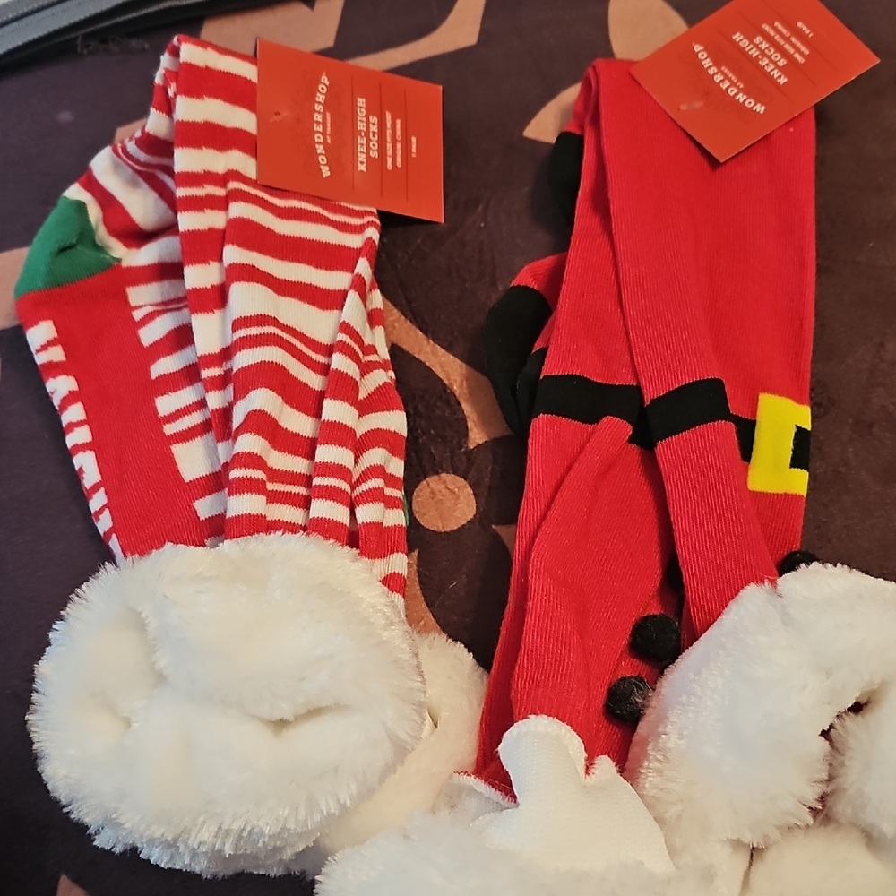 Wondershop Red and White Striped Christmas Socks